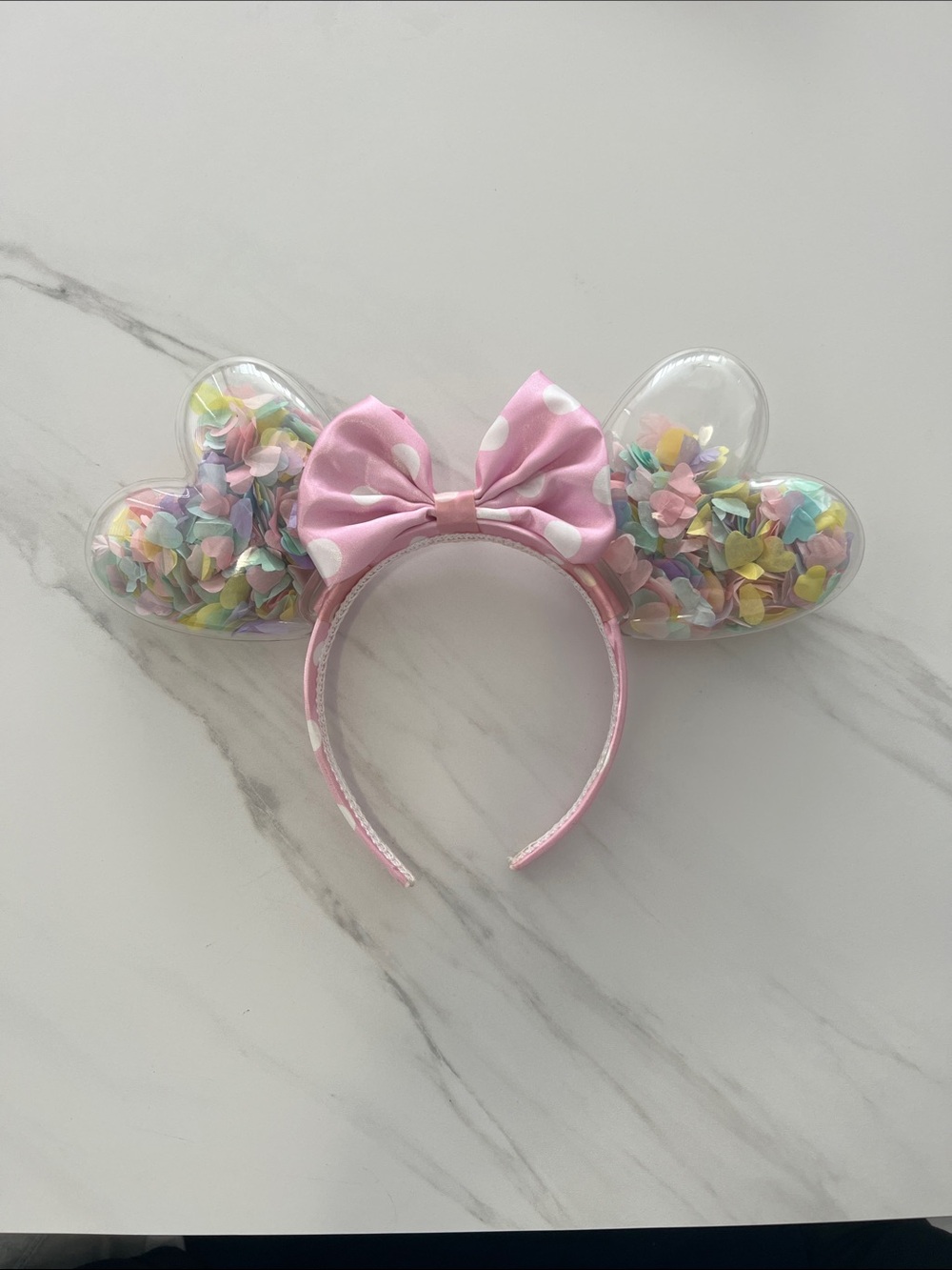 Disney Pink Polka Dot Confetti Minnie Ears Headband